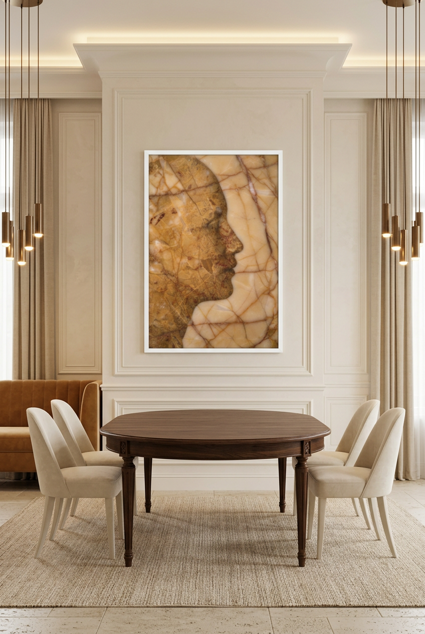 L’Âme de Marbre cadre blanc