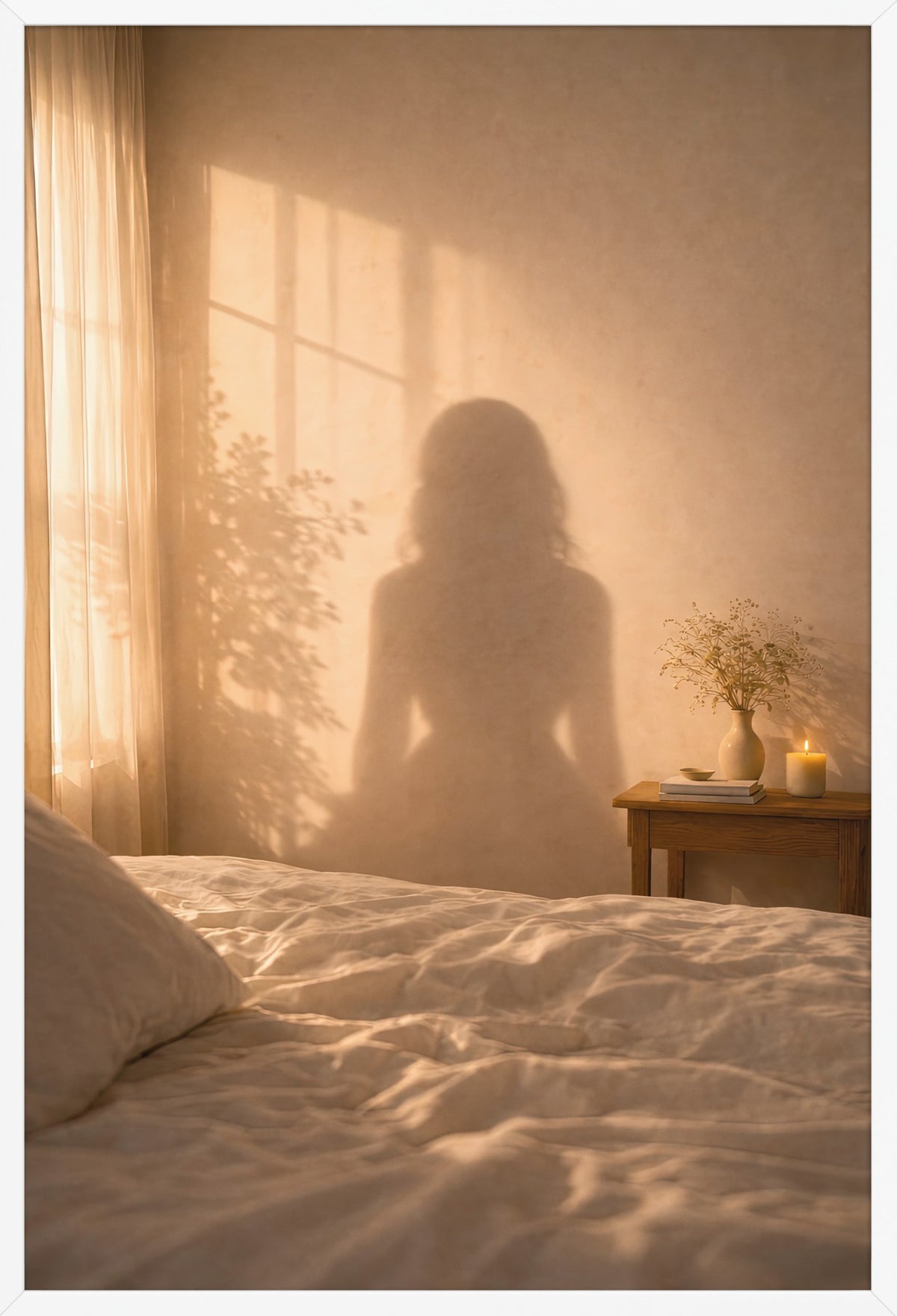 Golden Shadow — poster in a white frame, front view