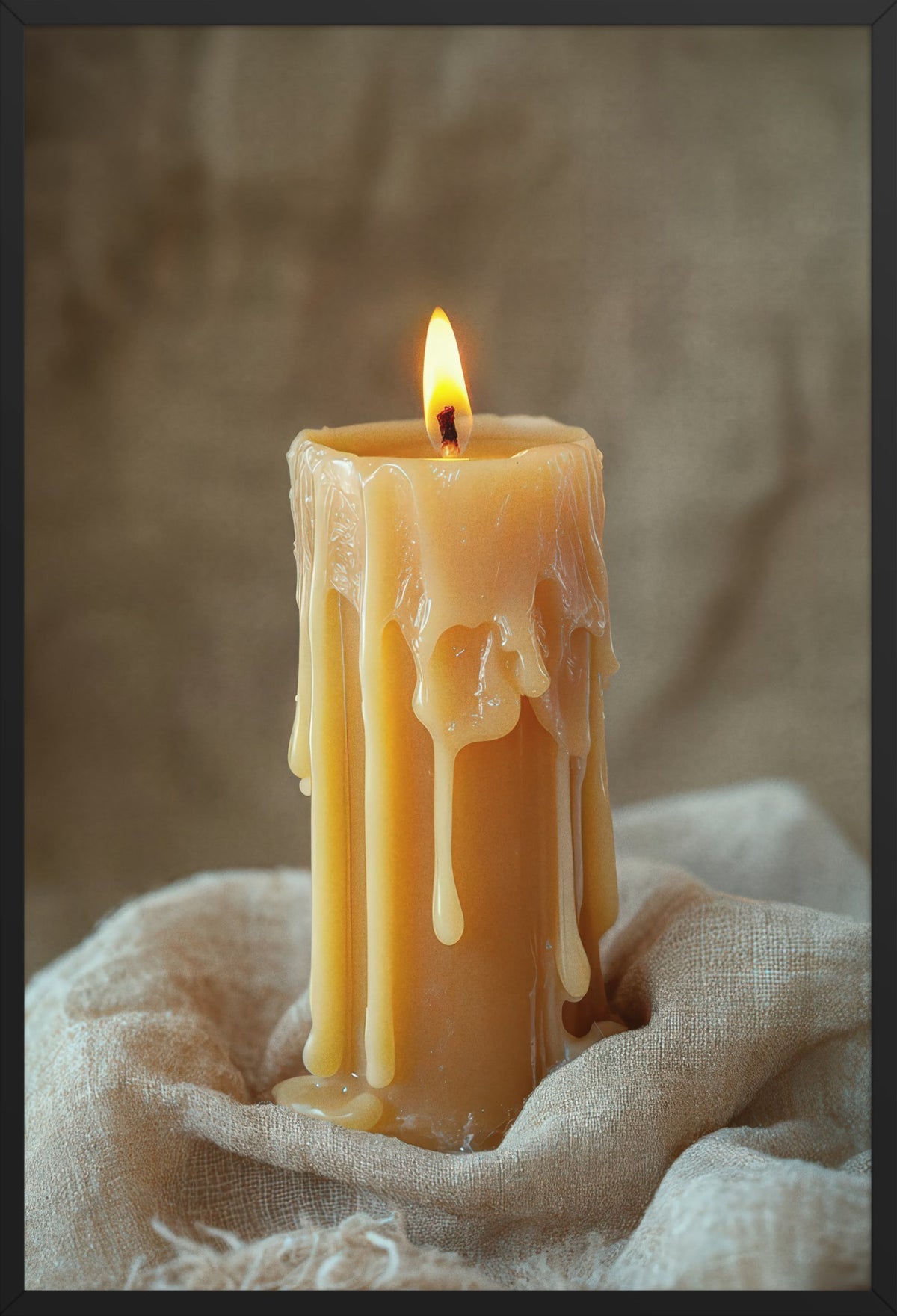 The Candle — poster in a black frame, front view