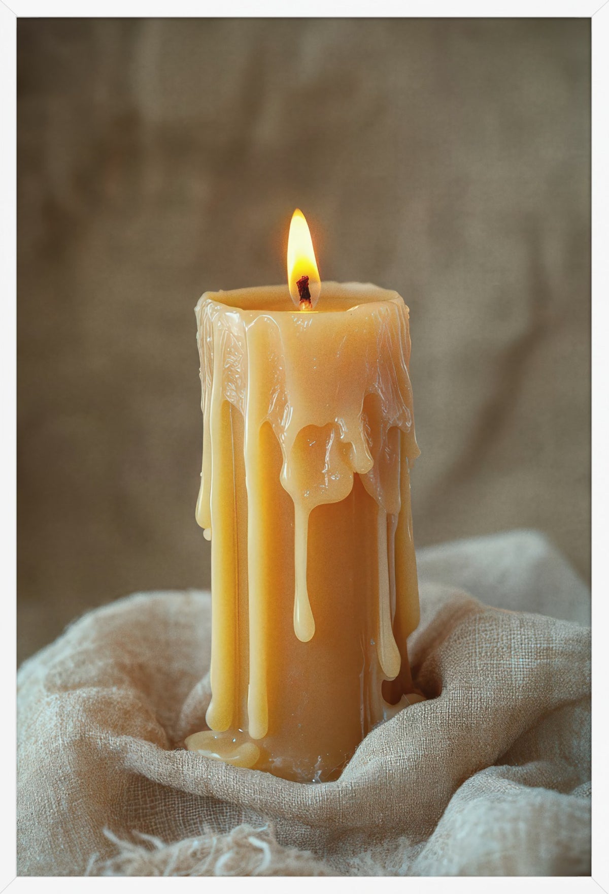 The Candle — poster in a white frame, front view