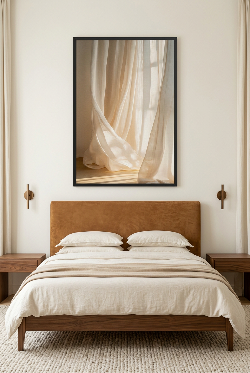 La Danse du Lin — poster in a black frame in a bedroom