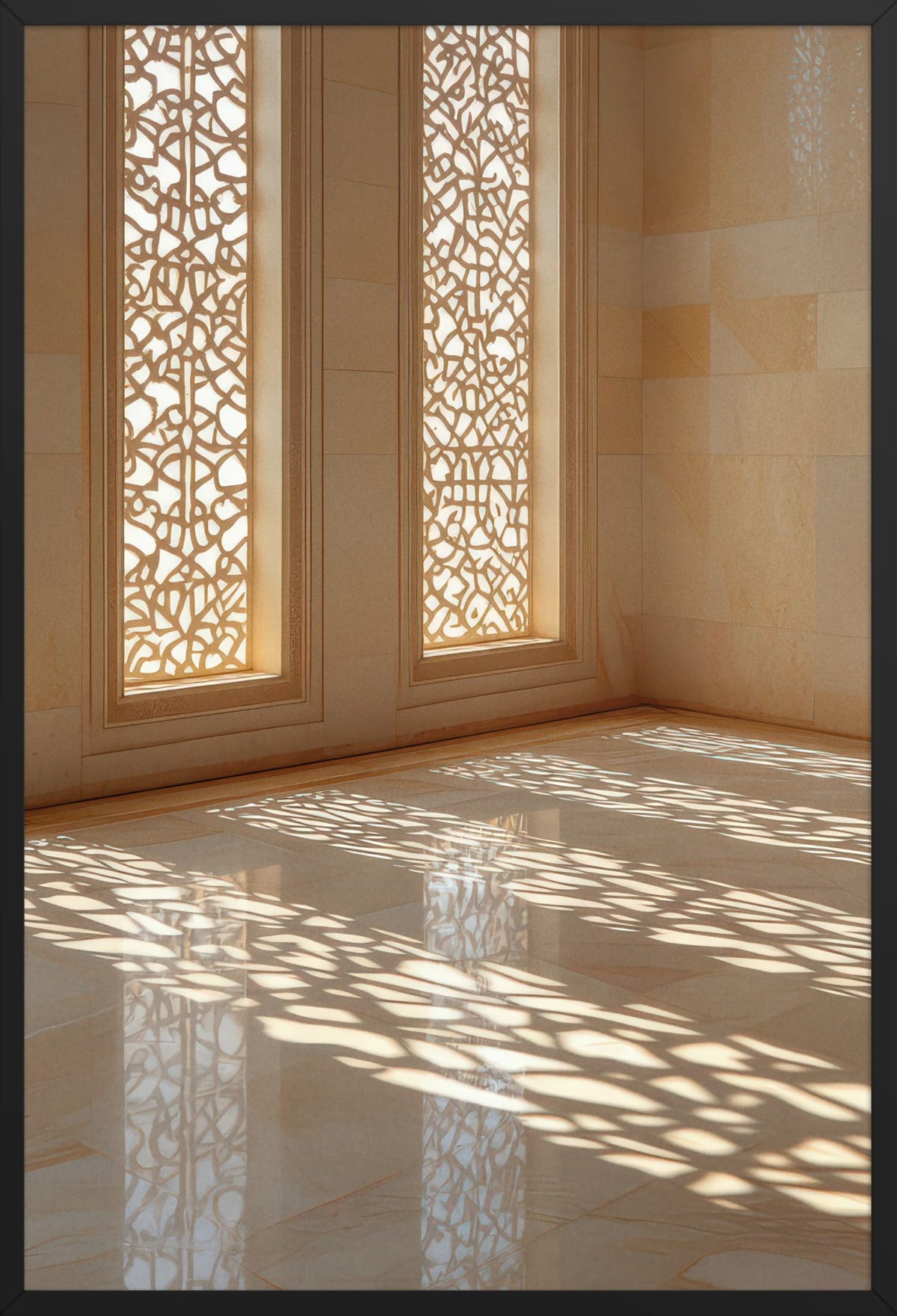 The Lace of Light — poster in a black frame, front view