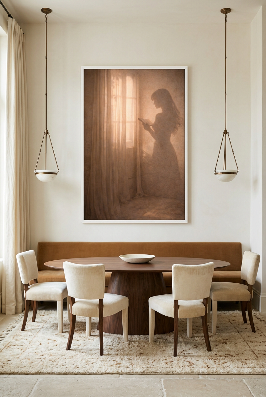 La Fleur Tenue — poster in a white frame in a dining room