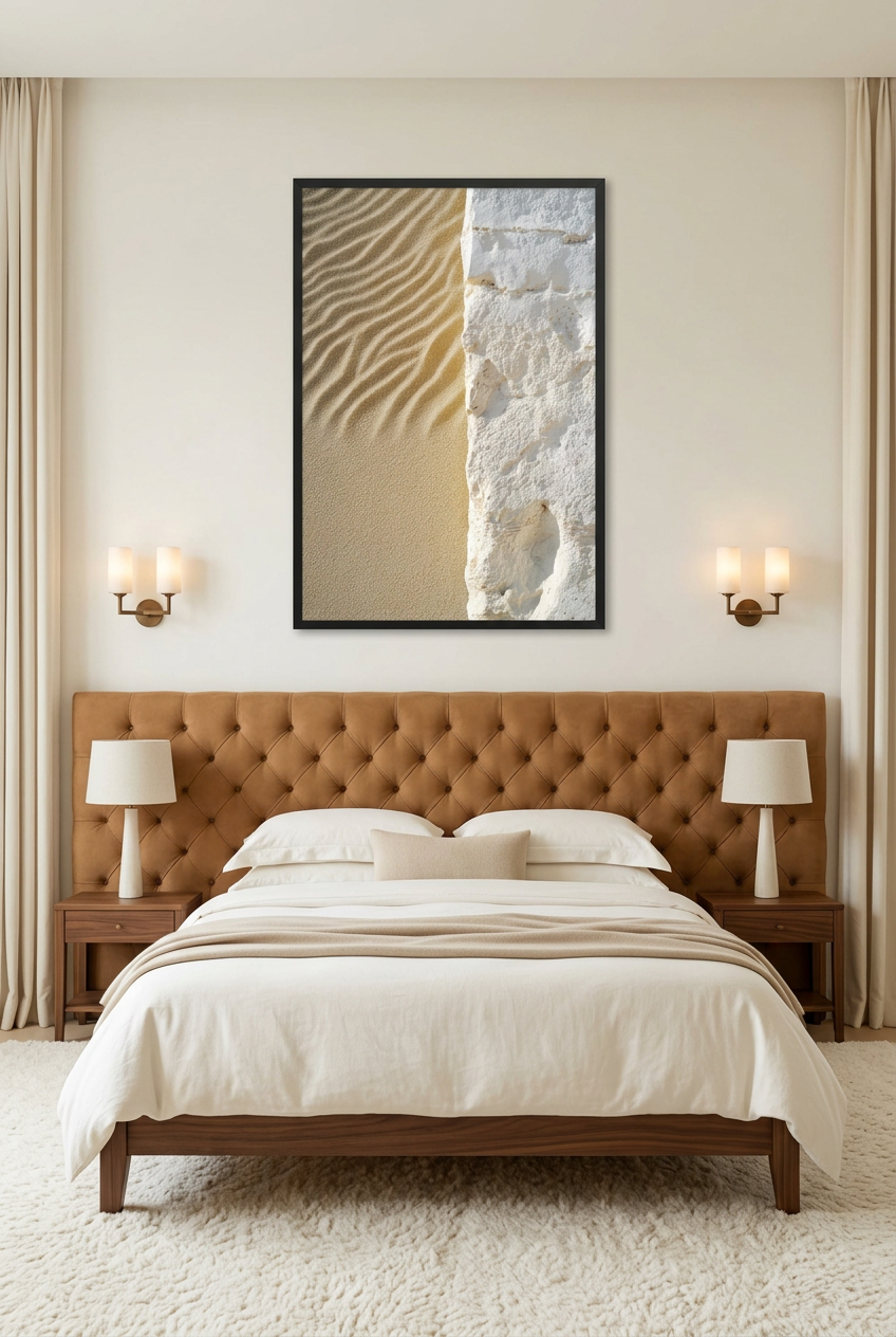 La Frontière — poster in a black frame in a bedroom