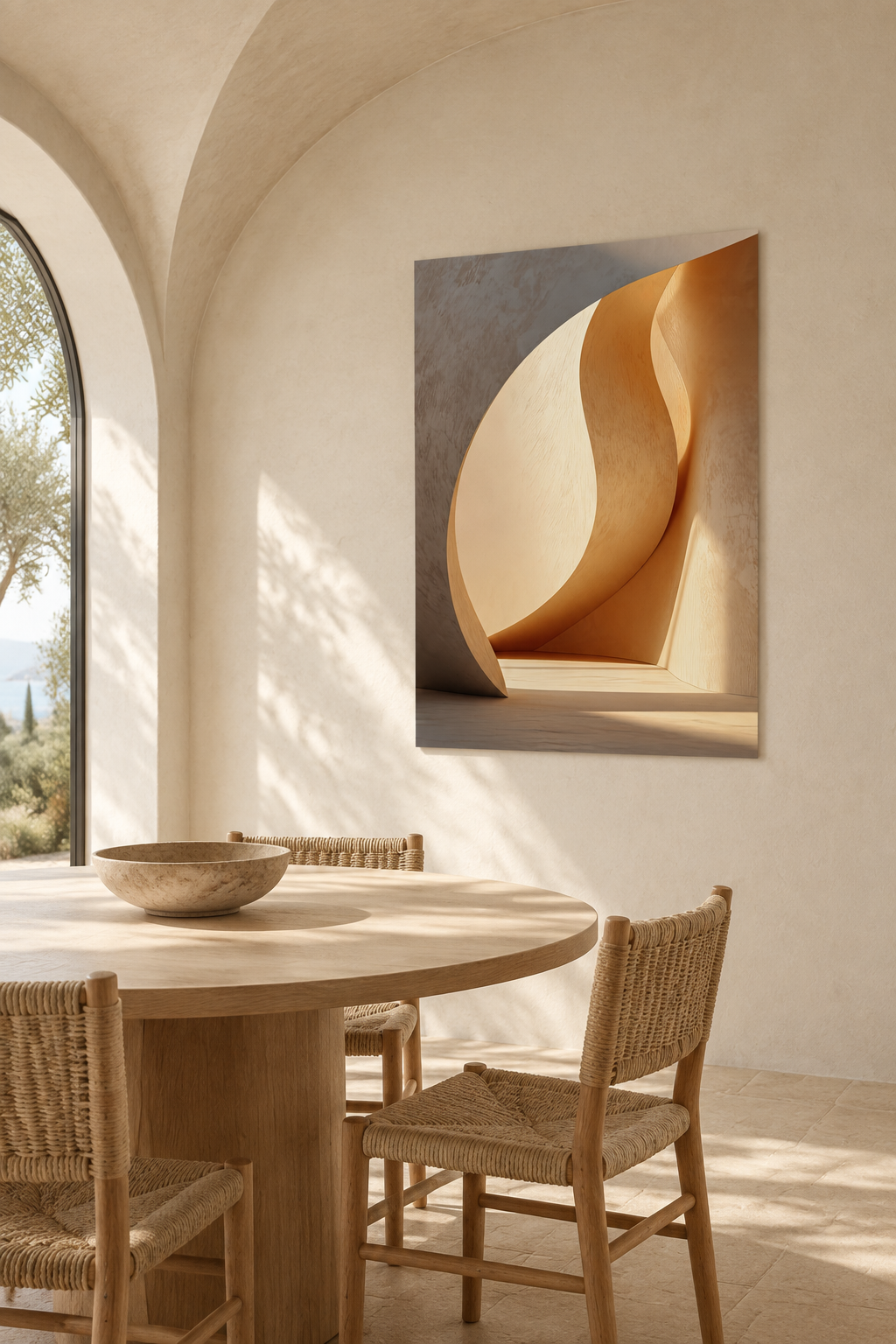 The Great Curve in a Mediterranean dining room
