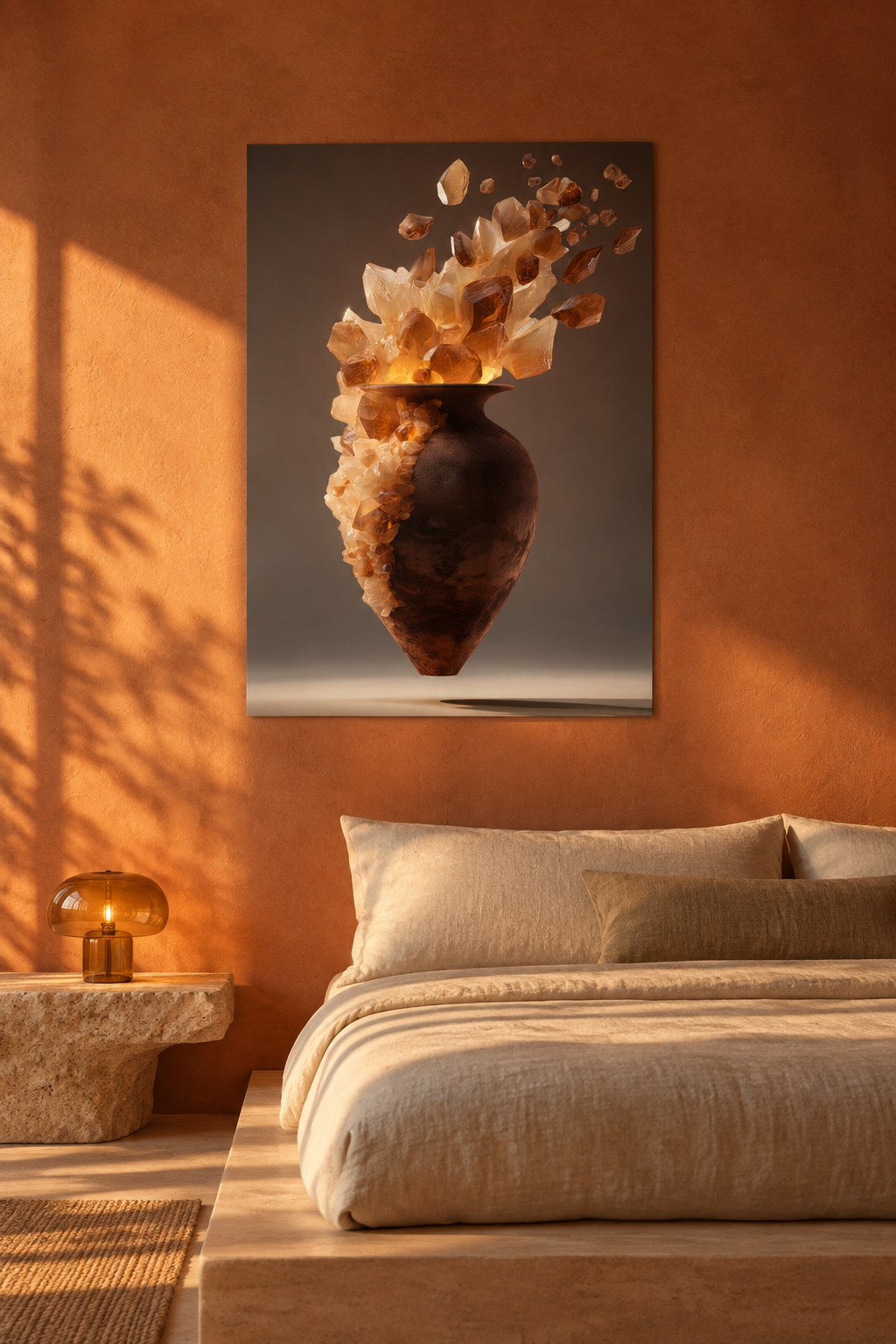 La Giara di Cristallo in una camera da letto terracotta