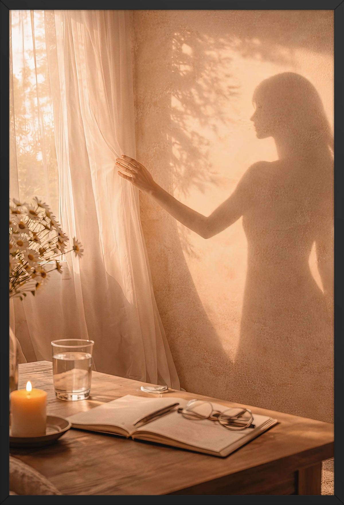Hand on Veil — poster in a black frame, front view