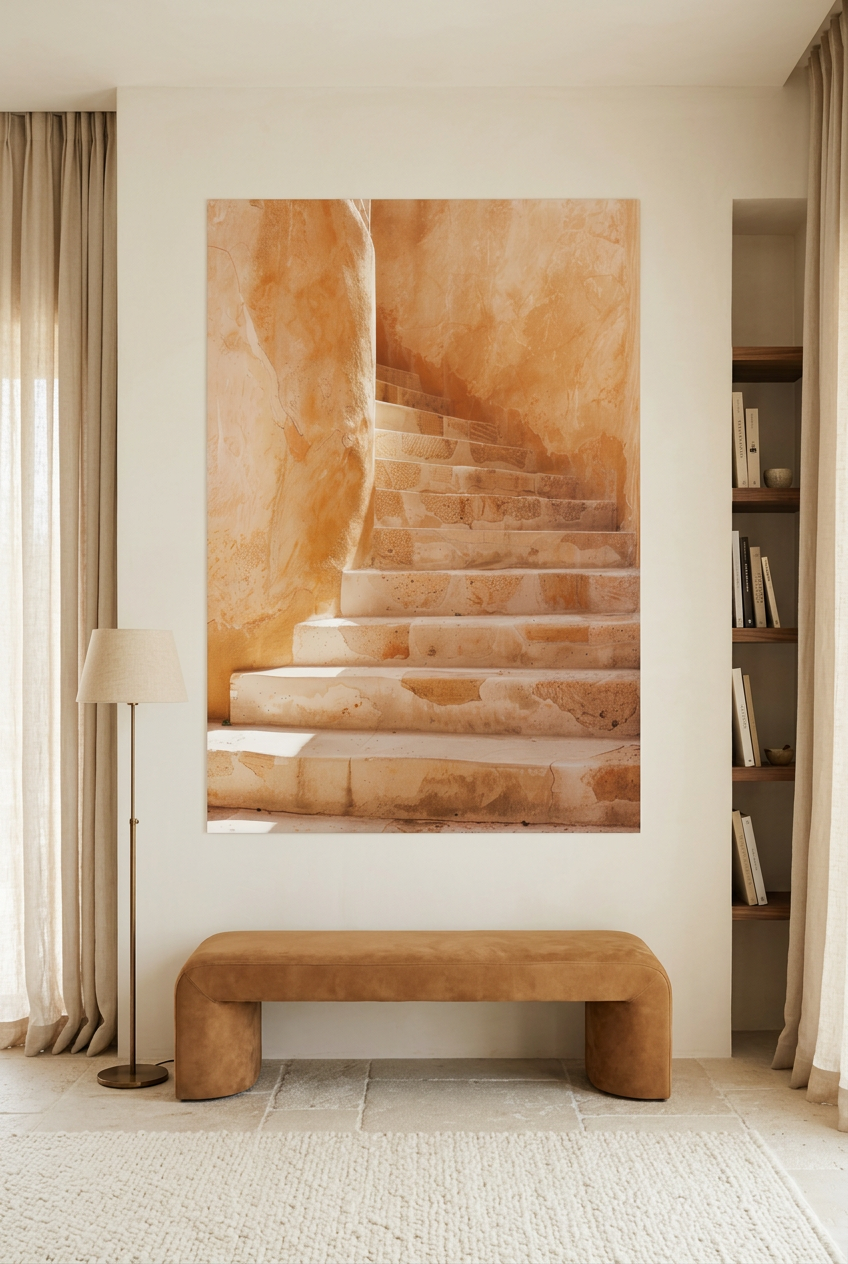 La Montée Dorée — poster zonder lijst in een leeskamer
