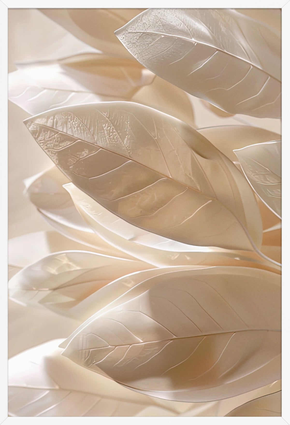 Mother-of-Pearl Leaves — poster in a white frame, front view
