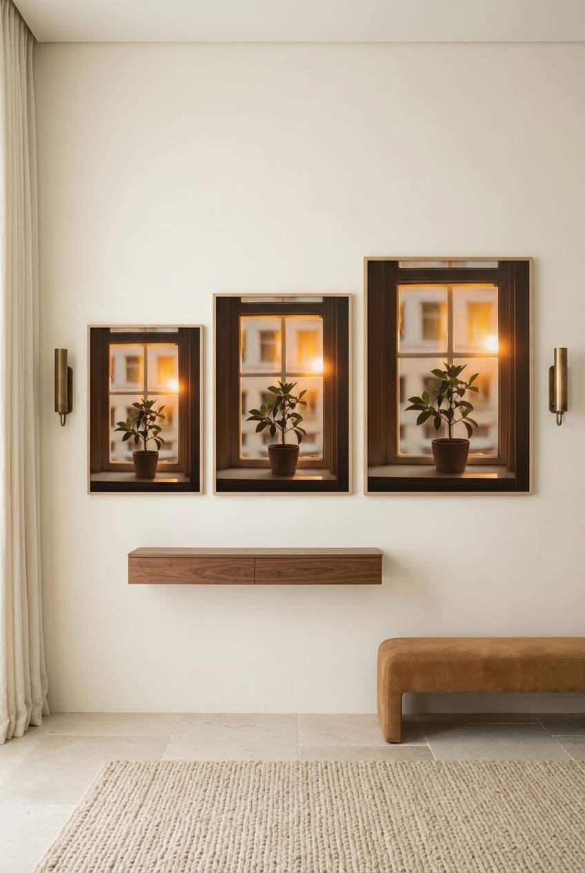 La Plante du Soir — tre formati del poster con cornice in rovere