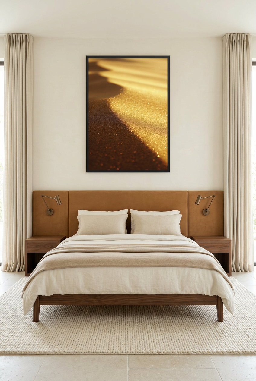 La Poudre d’Or — poster in a black frame in a bedroom
