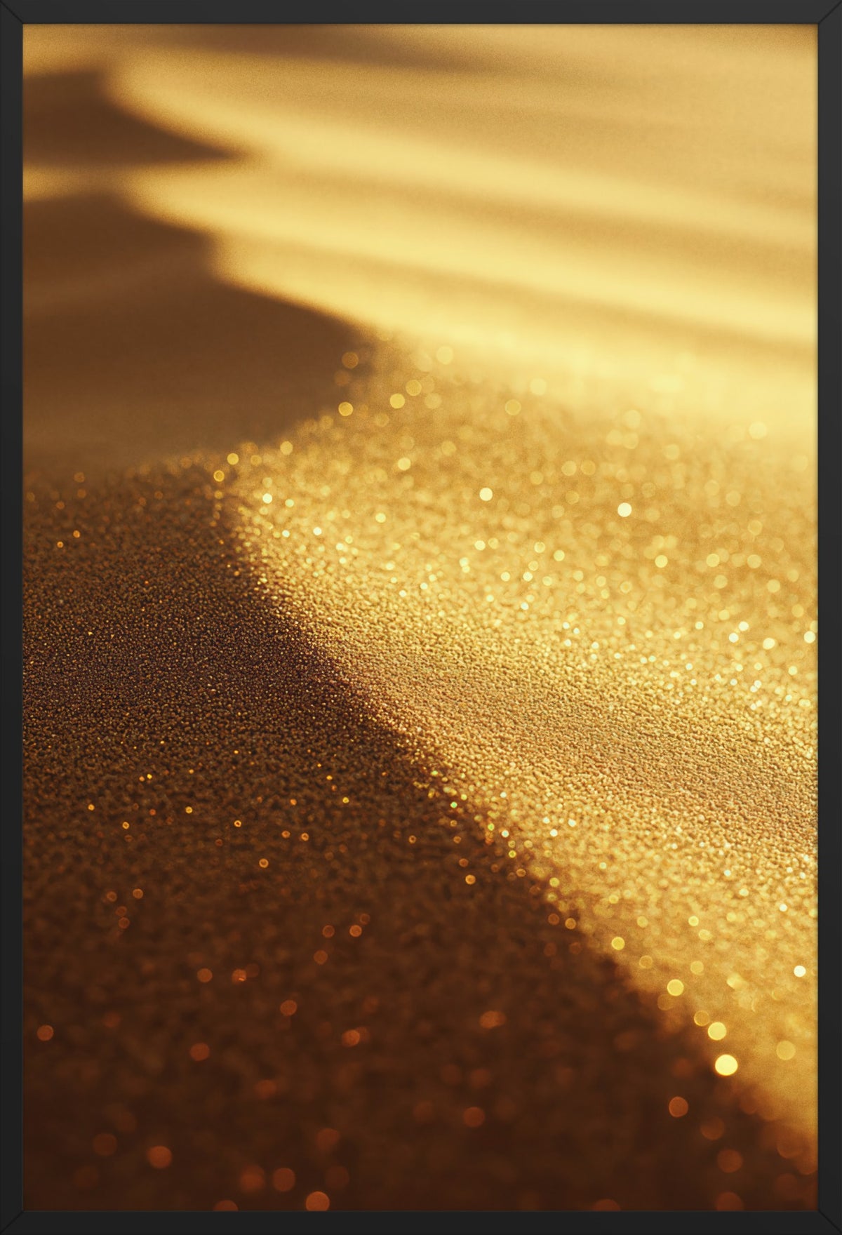 The Golden Dust — poster in a black frame, front view