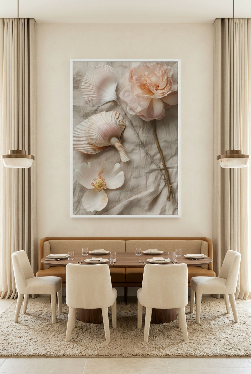 La Récolte — poster con cornice bianca in una sala da pranzo