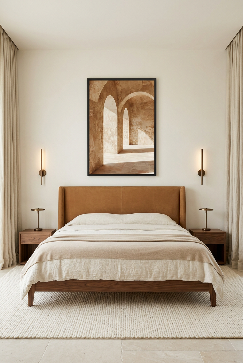 La Salle des Arches — affiche en cadre noir dans une chambre