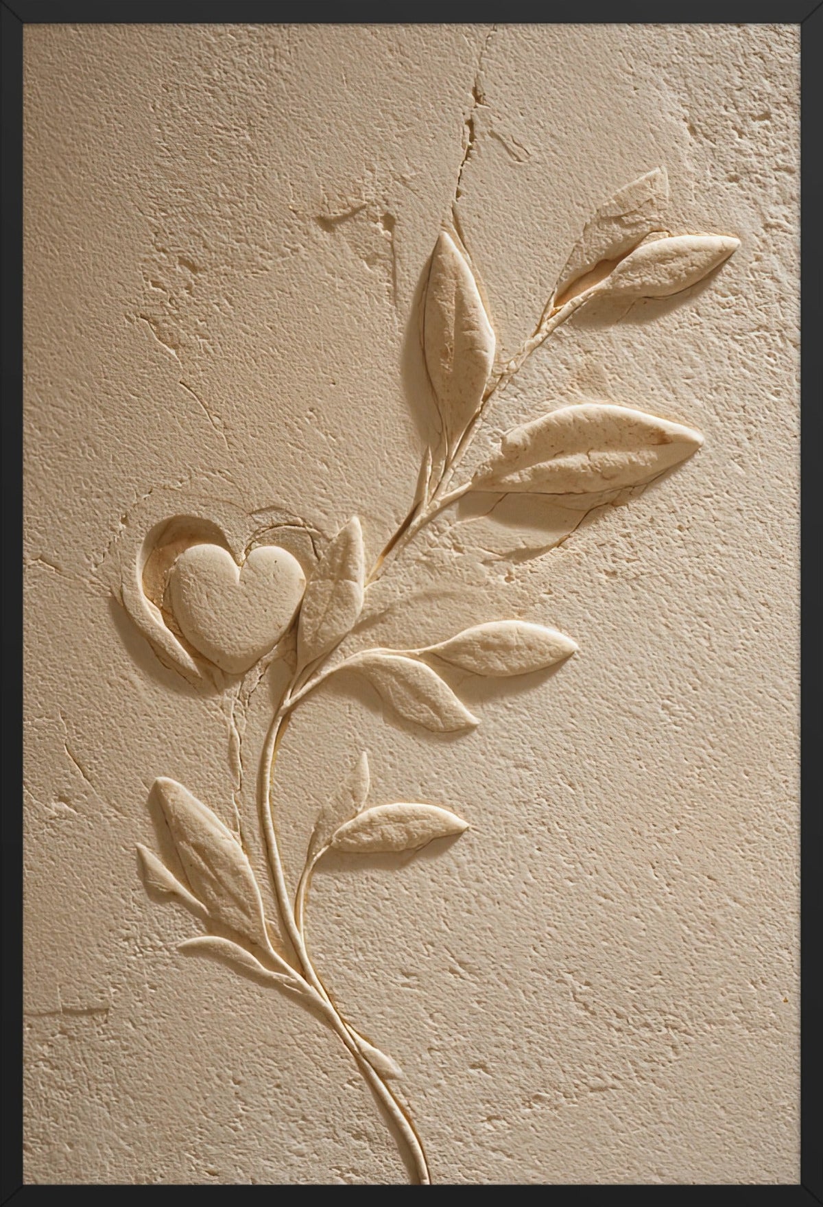 Stjälken med det Lilla Hjärtat — med svart ram, 61 × 91 cm