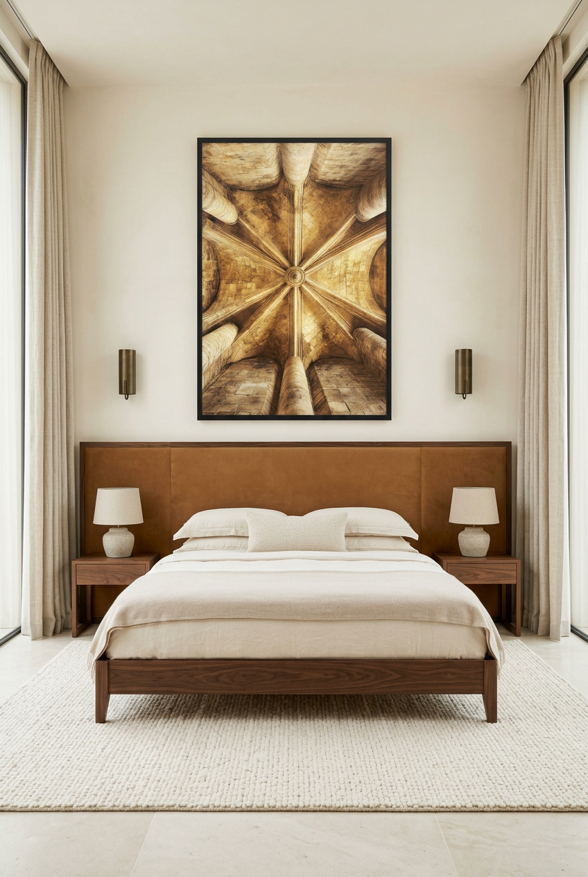 La Voûte Céleste — poster com moldura preta num quarto