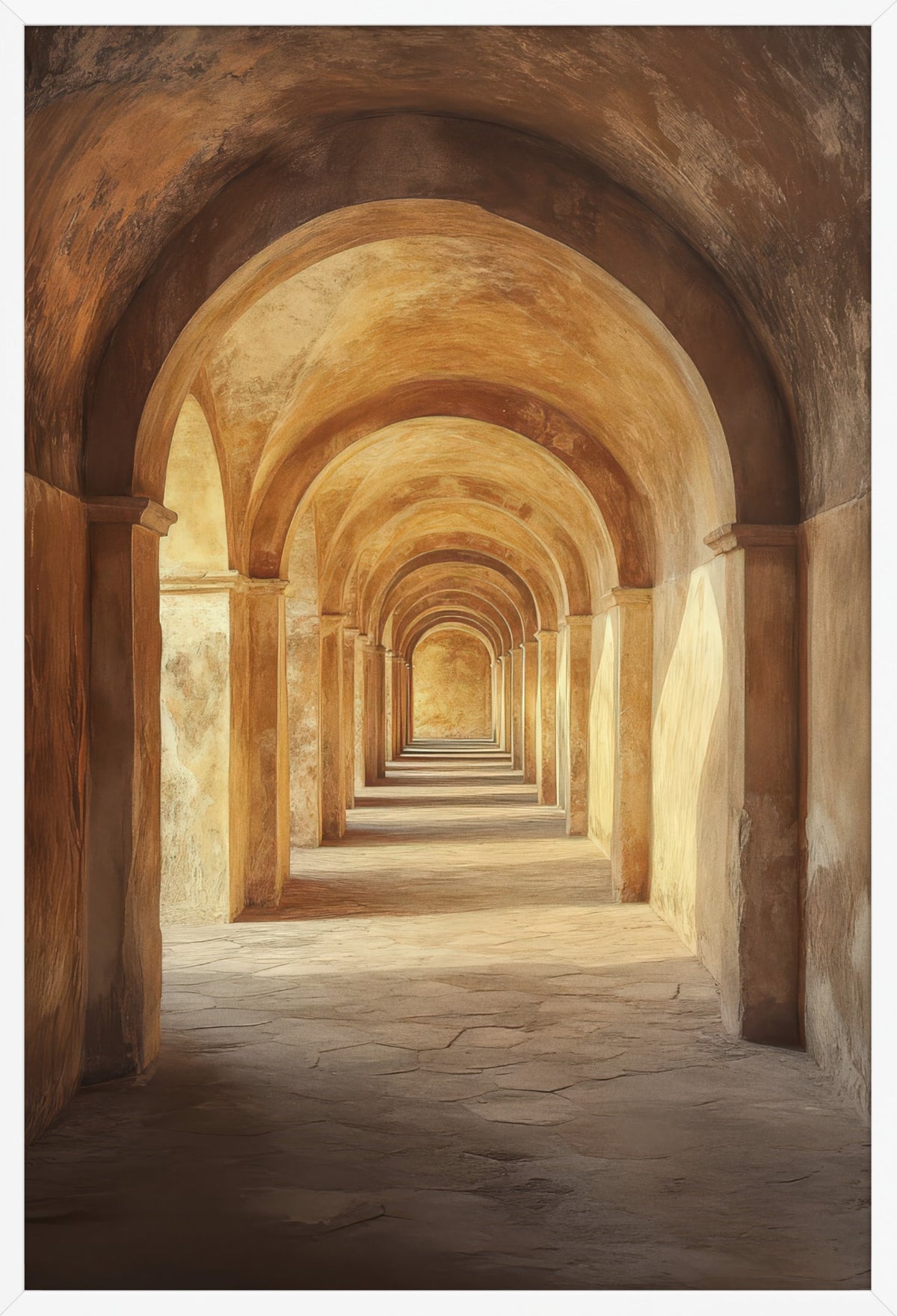 Die Arkade — Poster im weißen Rahmen, Frontansicht