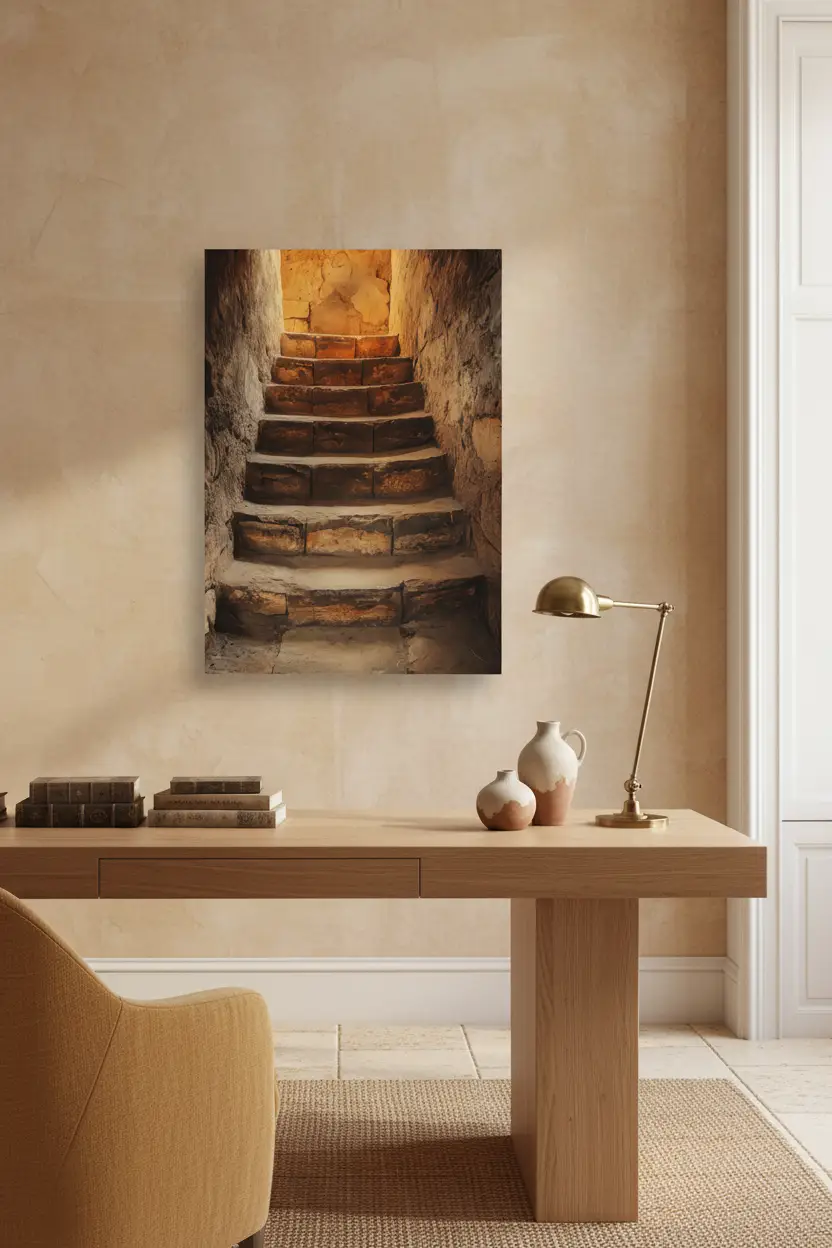 L'Ascension — Affiche murale minimaliste gris et beige texture minérale et lumière — affiche murale minimaliste | Cassili-home