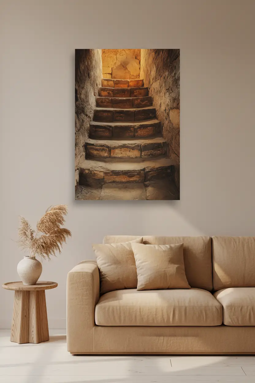 L'Ascension — Affiche murale minimaliste gris et beige texture minérale et lumière — affiche murale minimaliste | Cassili-home