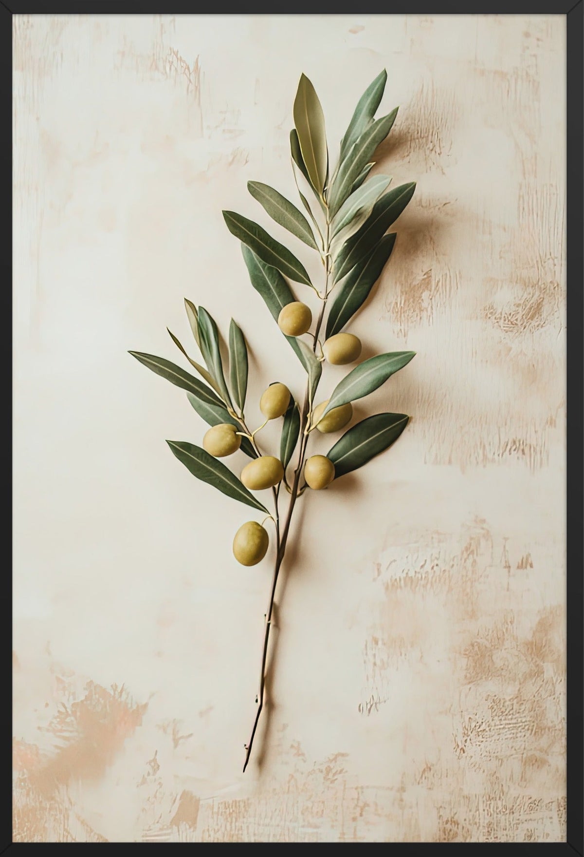 Il Rametto con le Olive — con cornice nera, 61 × 91 cm