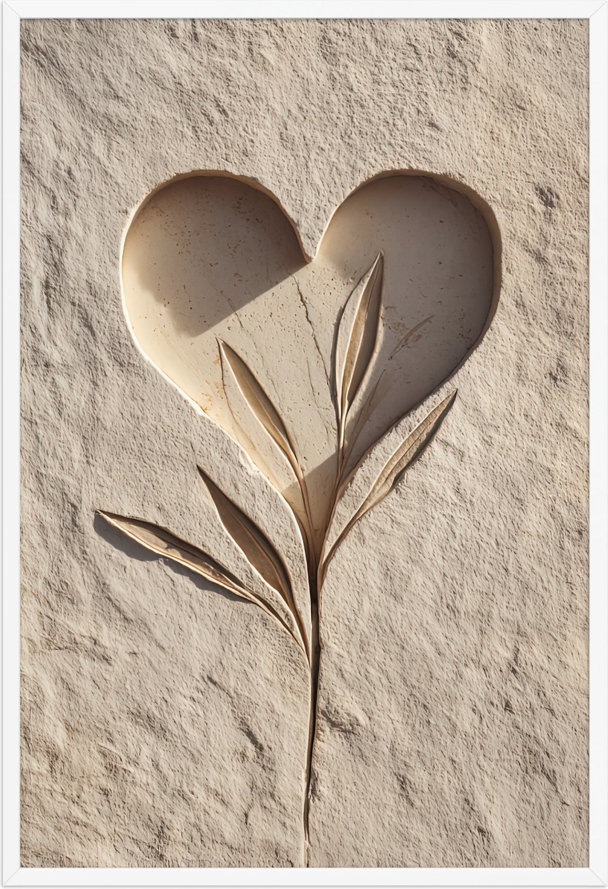 Het Hart en de Stengel — ingelijst in wit, 61 × 91 cm
