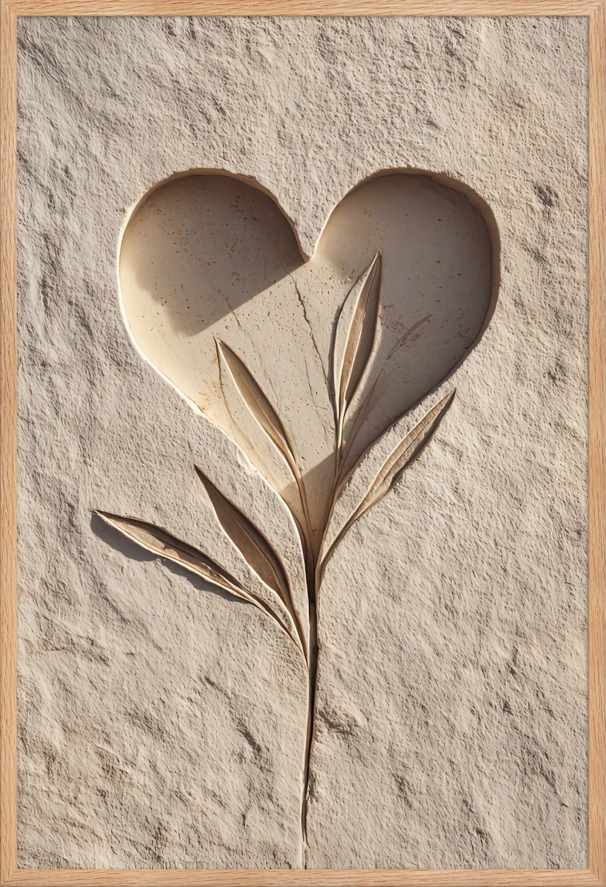 Het Hart en de Stengel — ingelijst in massief eiken, 61 × 91 cm