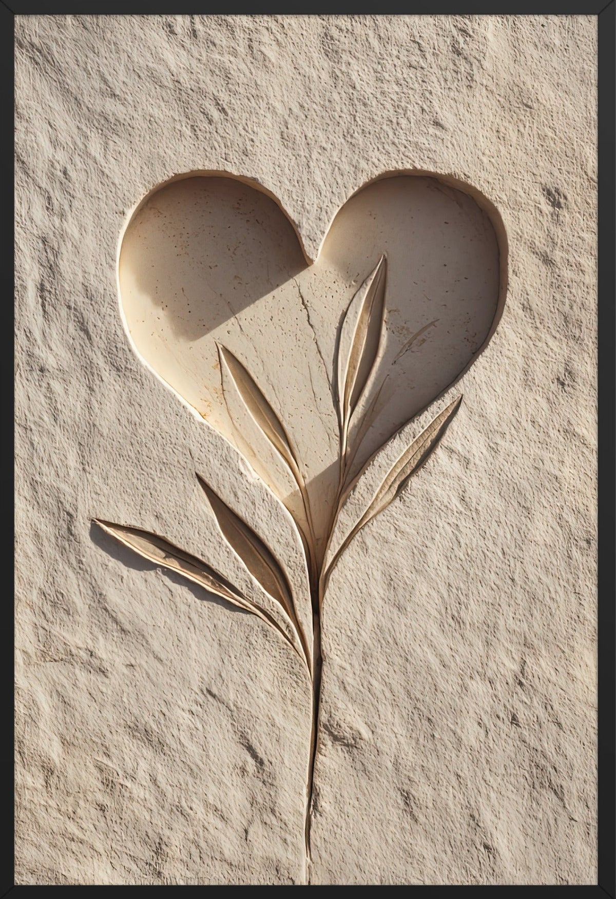 Het Hart en de Stengel — ingelijst in zwart, 61 × 91 cm