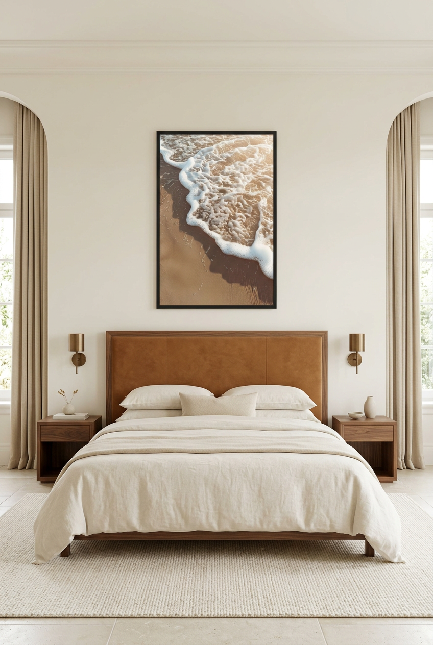 Le Déferlement — poster in a black frame in a bedroom