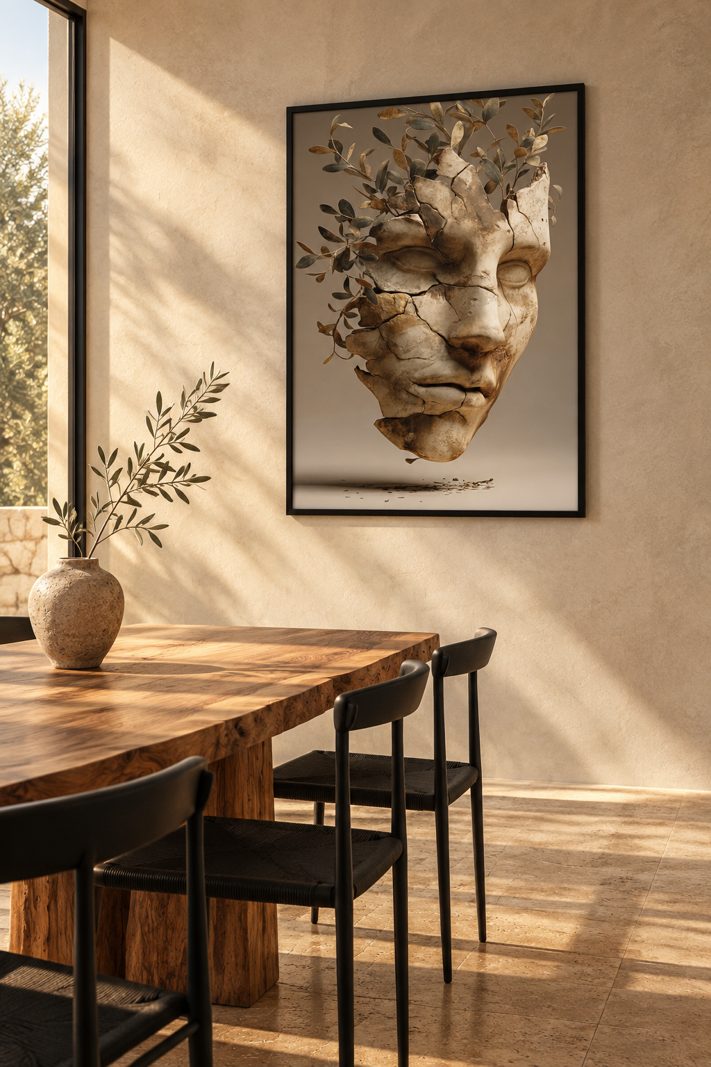 La Maschera d'Ulivo con cornice nera