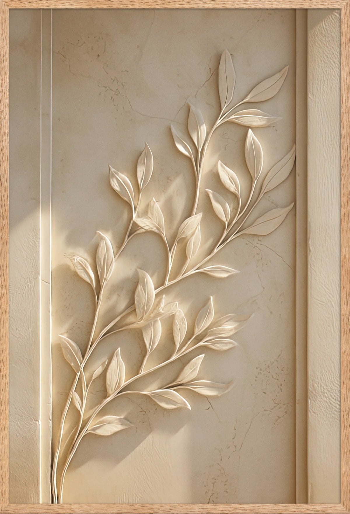 Il Pannello del Fogliame — con cornice in rovere massello, 61 × 91 cm