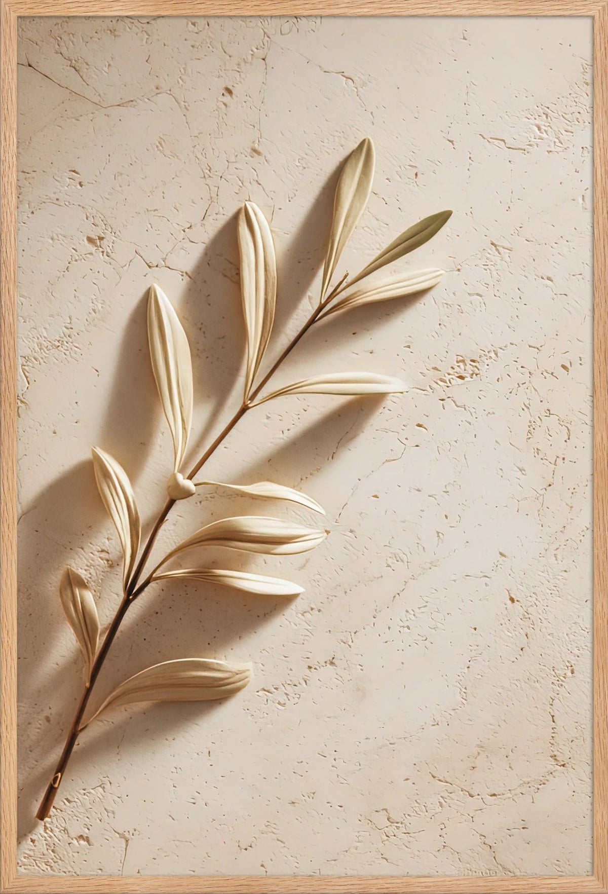 The Golden Branch — framed in solid oak, 61 × 91 cm
