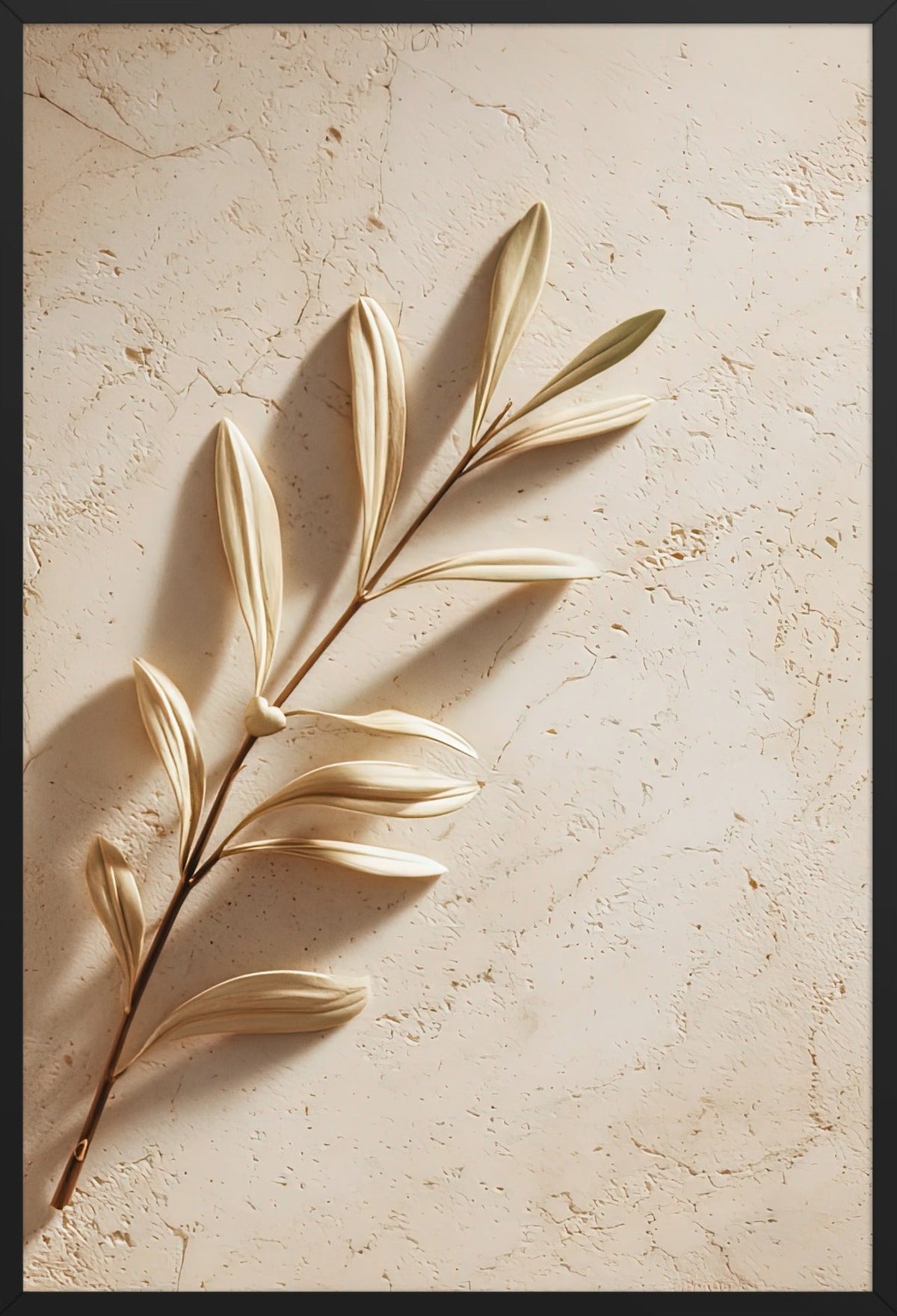 The Golden Branch — framed in black, 61 × 91 cm