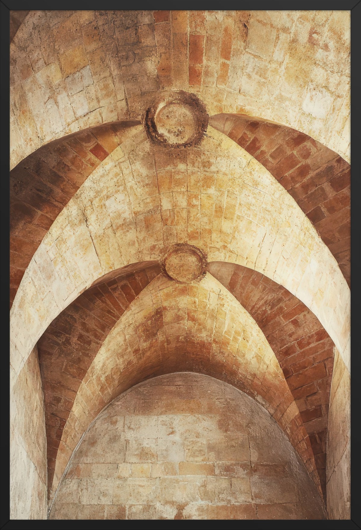 The Romanesque Arches — poster in a black frame, front view