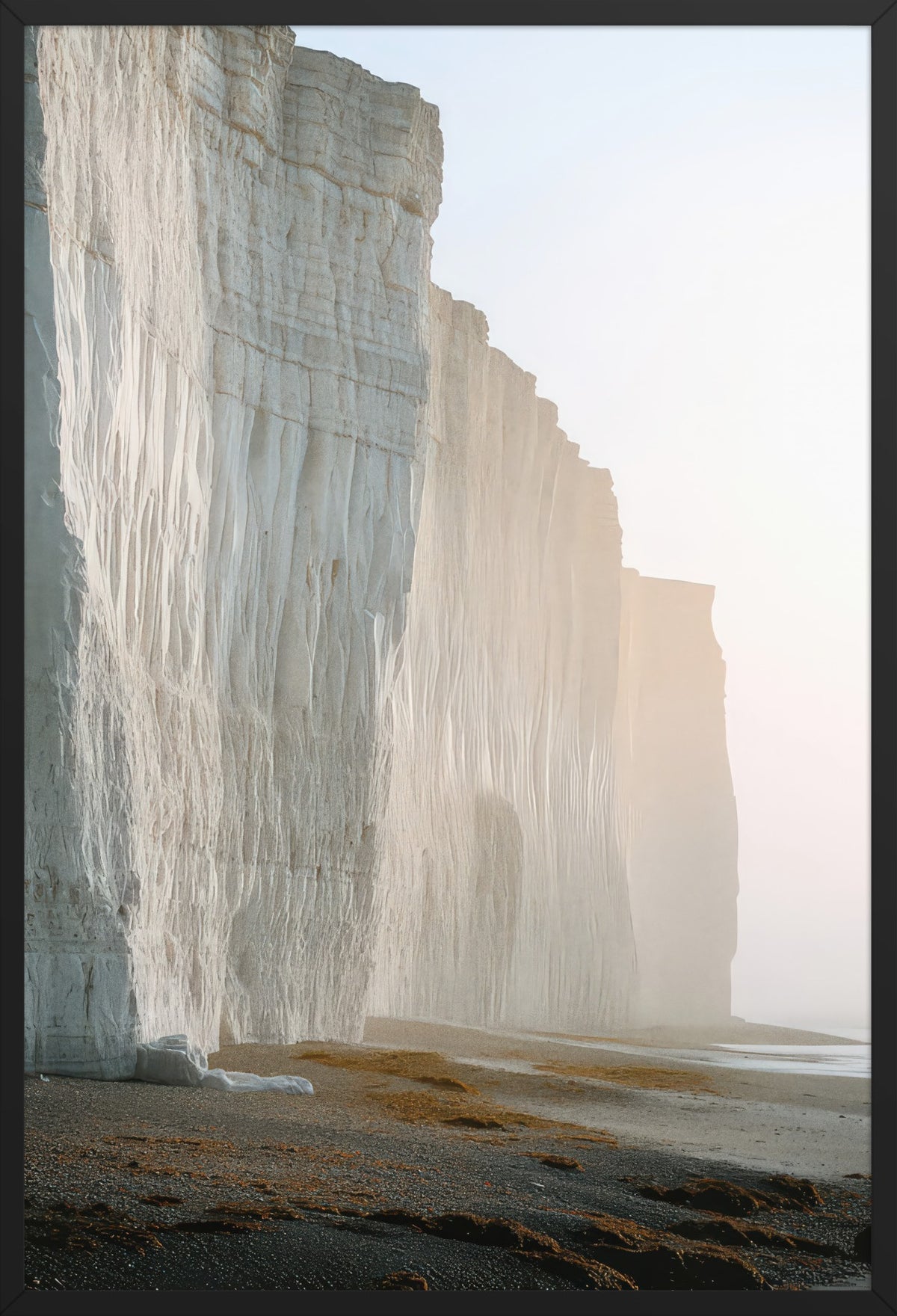 White Cliffs — poster in a black frame, front view
