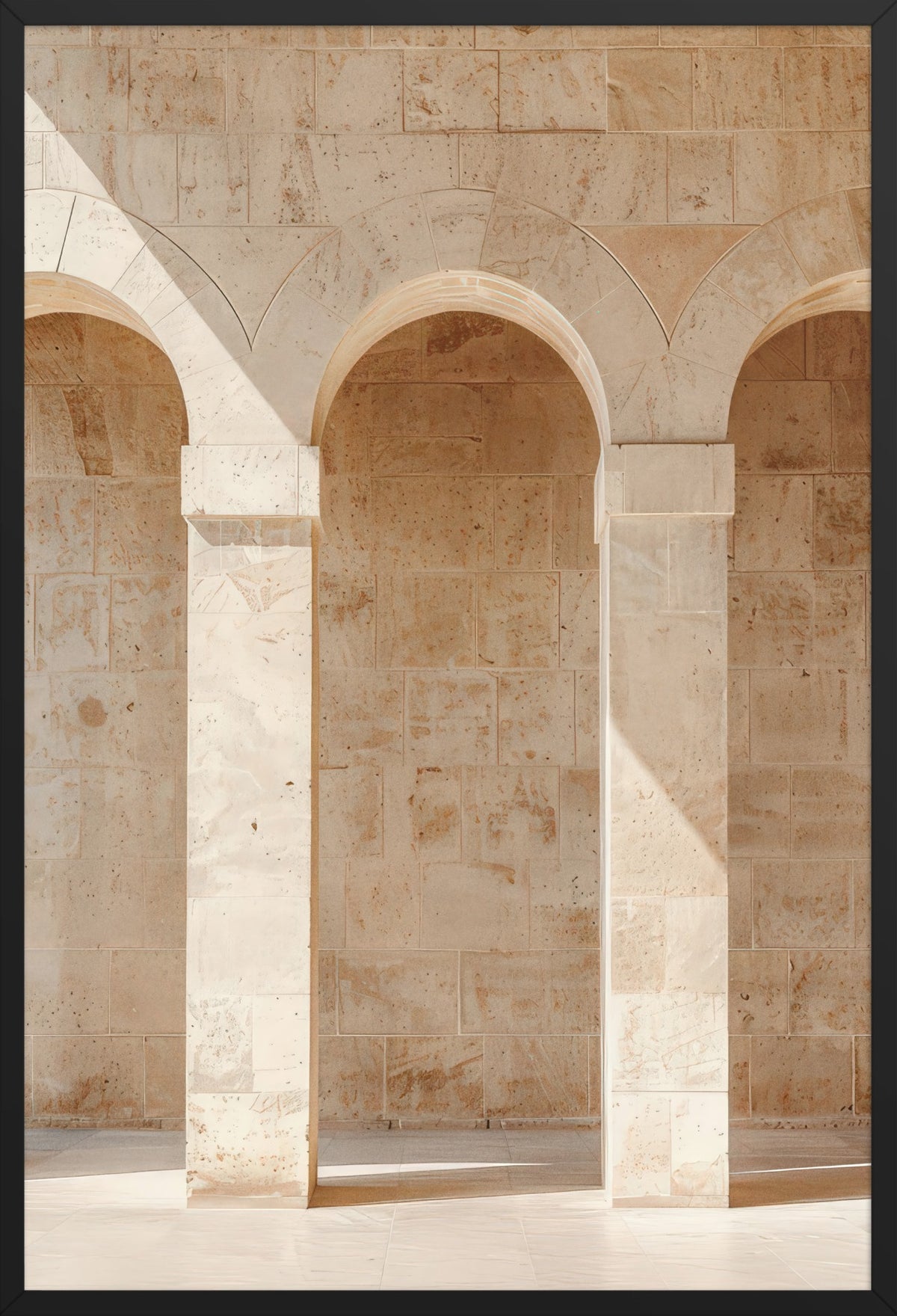 The Three Arches — poster in a black frame, front view