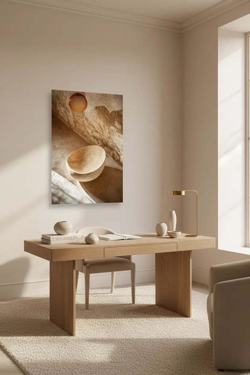 L'Offrande — Affiche Murale Minimaliste Beige Sable Texture Minérale — affiche murale minimaliste | Cassili-home