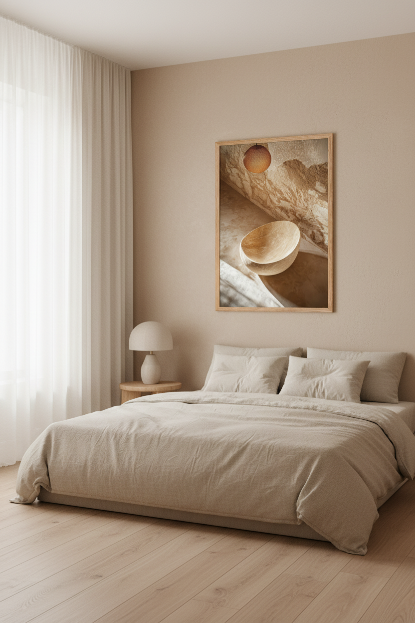 L'Offrande — Affiche Murale Minimaliste Beige Sable Texture Minérale — affiche murale minimaliste | Cassili-home