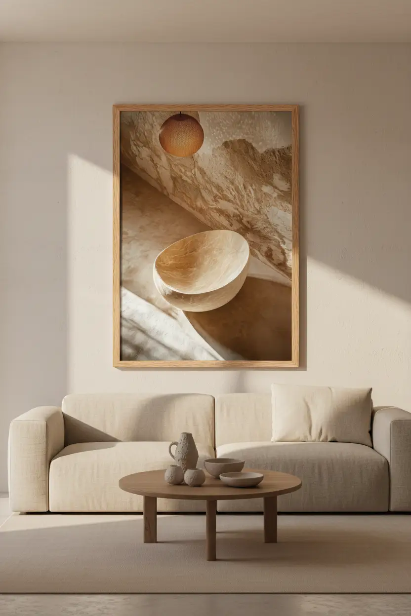 L'Offrande — Affiche Murale Minimaliste Beige Sable Texture Minérale — affiche murale minimaliste | Cassili-home