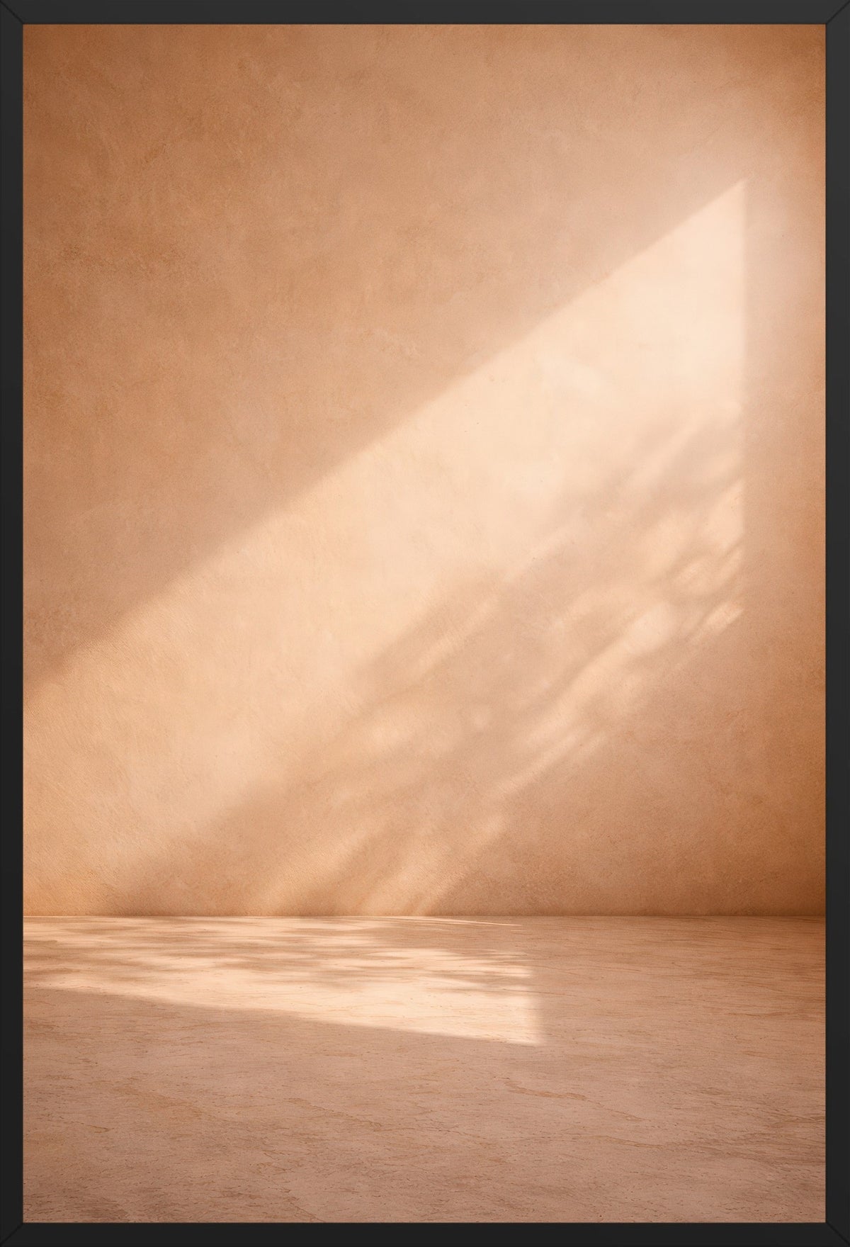 Sonnenlicht — Poster im schwarzen Rahmen, Frontansicht
