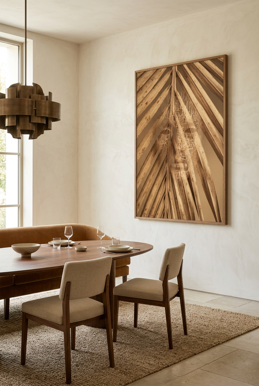 Plant Soul — poster in an oak frame in a dining room