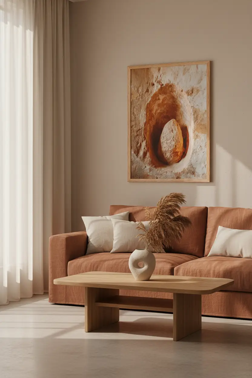 Niche Sacrée — Affiche murale minimaliste ocre texture minérale — affiche murale minimaliste | Cassili-home