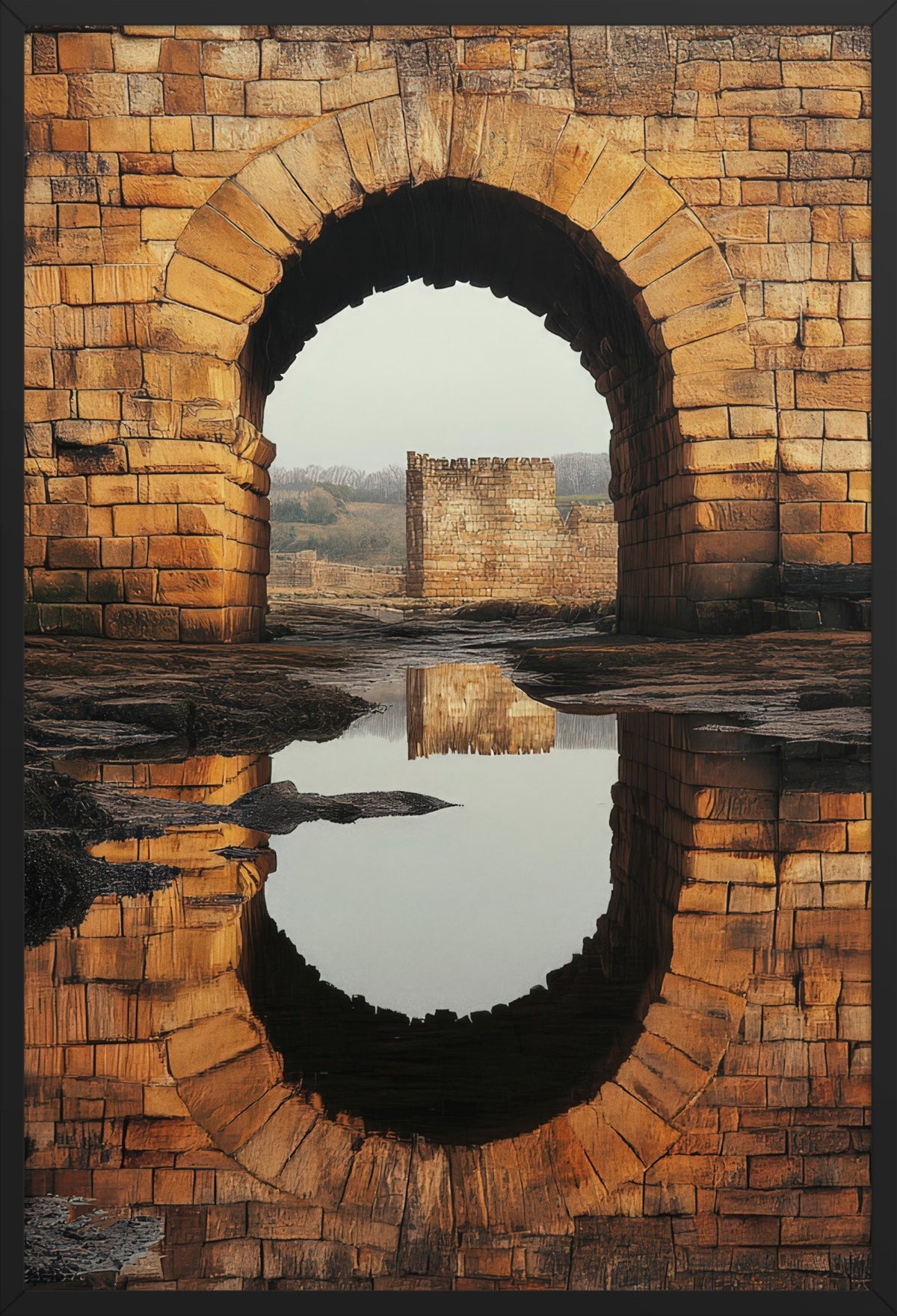 El Ojo del Castillo — póster con marco negro, vista frontal