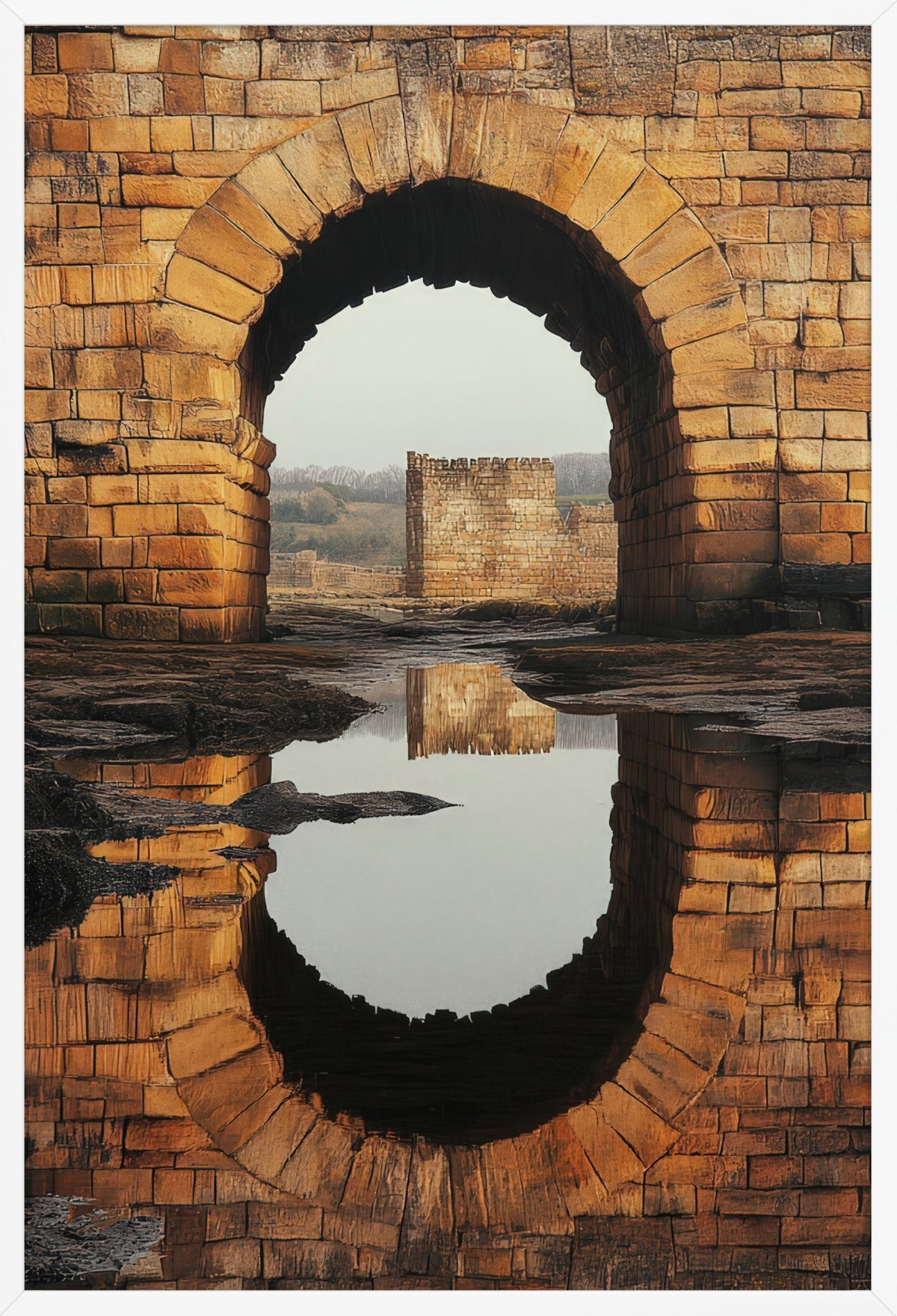 El Ojo del Castillo — póster con marco blanco, vista frontal