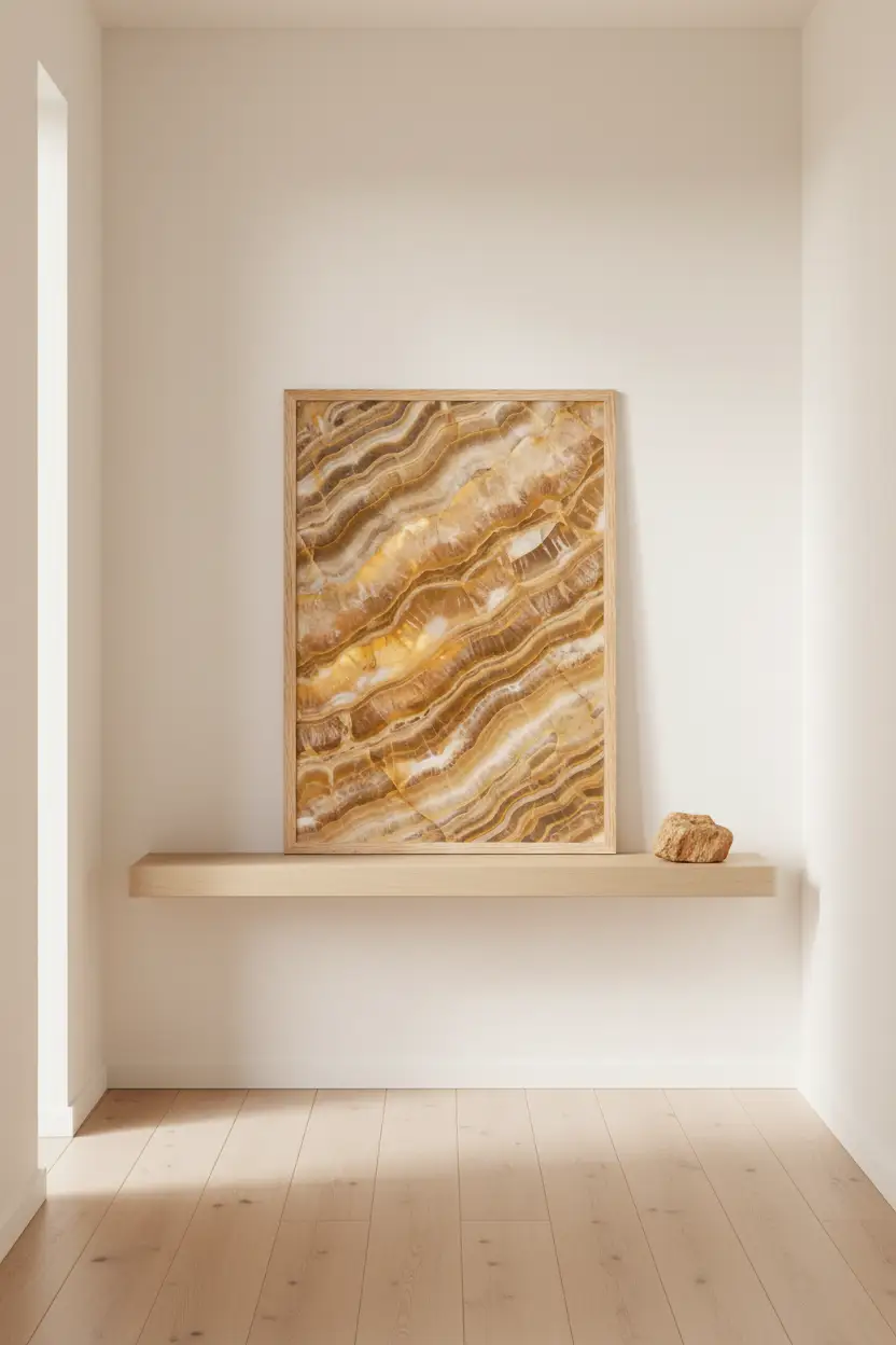 Onyx Doré — Affiche murale minimaliste or texture minérale lumière — affiche murale minimaliste | Cassili-home