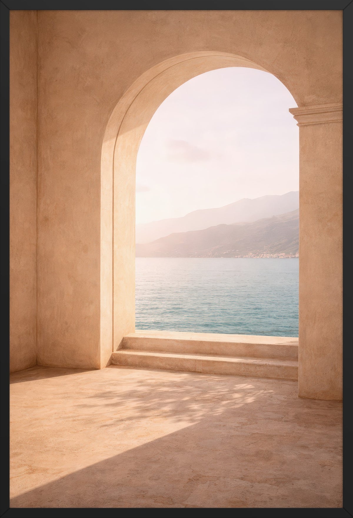 Opening on the Horizon — poster in a black frame, front view