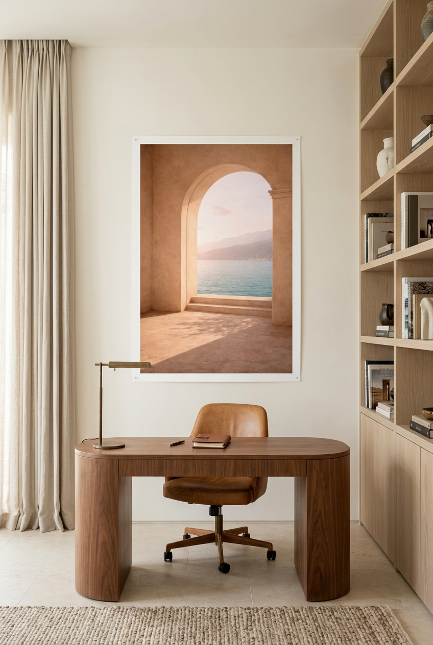 Opening naar de Horizon — poster zonder lijst in een werkkamer