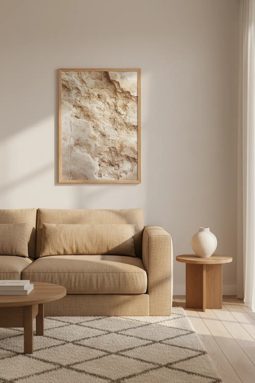 Pierre De Sable — Affiche Murale Minimaliste Beige Ivoire Minérale — affiche murale minimaliste | Cassili-home