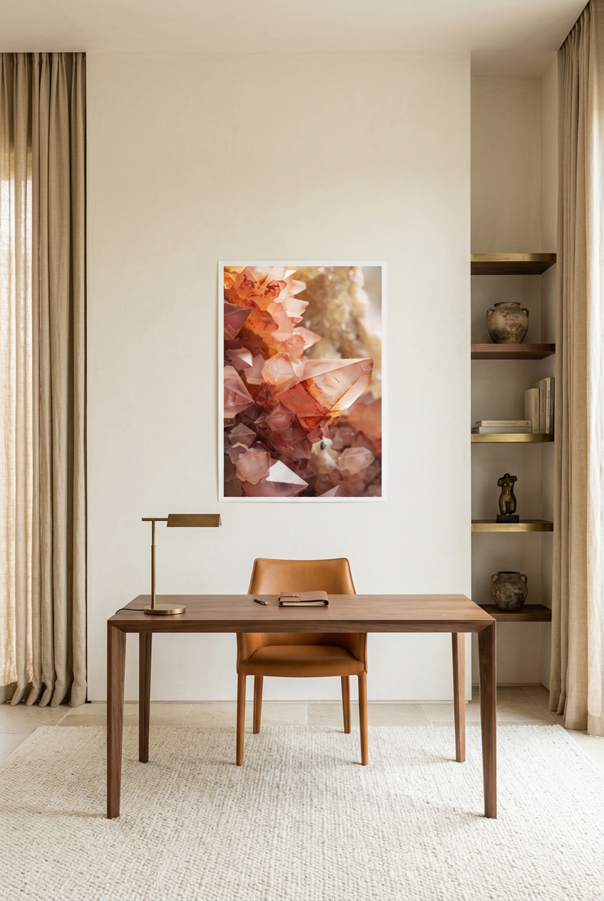 Quartzo Rosa — poster sem moldura num escritório