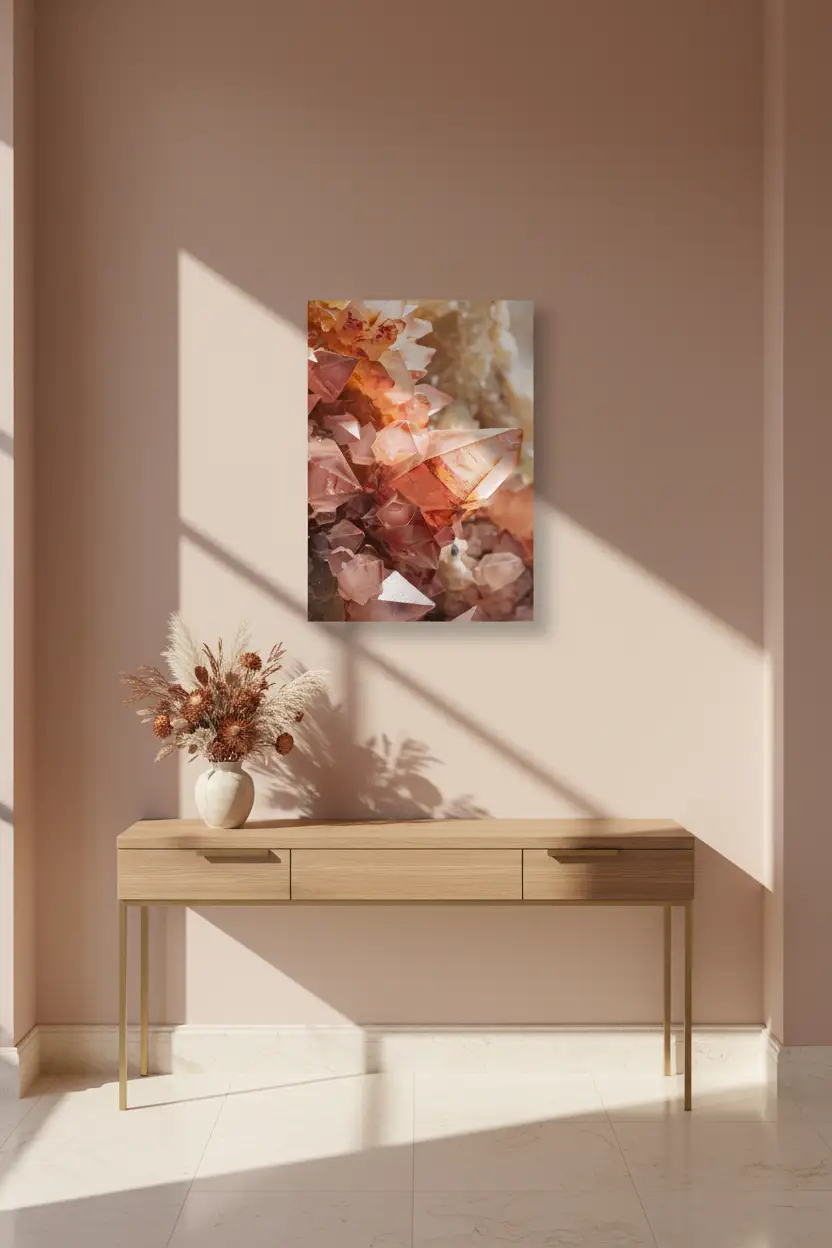 Quartz Rose — Affiche Murale Minimaliste Rose Terracotta Minéraux — affiche murale minimaliste | Cassili-home