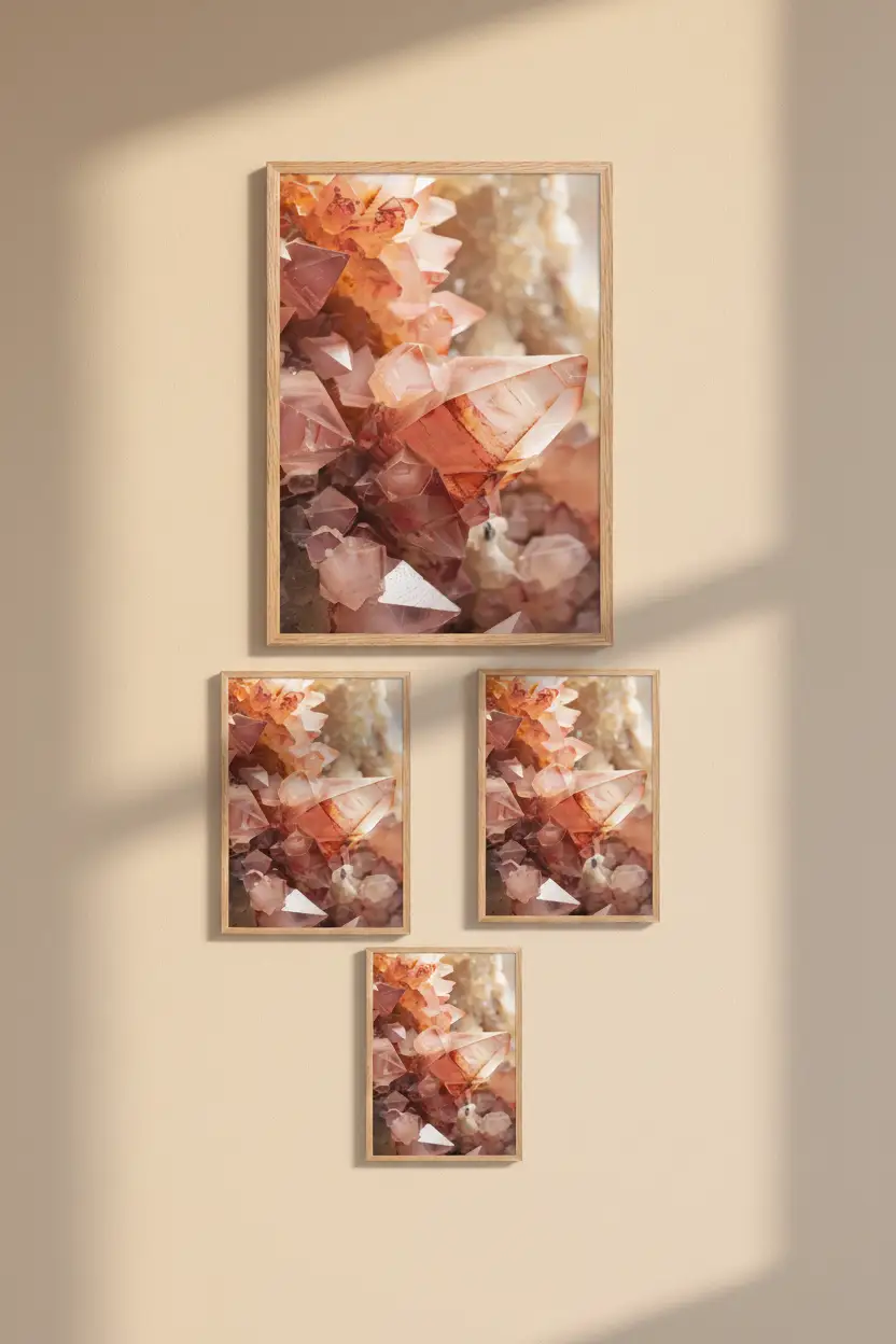 Quartz Rose — Affiche Murale Minimaliste Rose Terracotta Minéraux — affiche murale minimaliste | Cassili-home